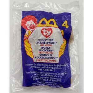 1999 TY Teenie Beanie McDonald's Happy Meal #4 SPUNKY THE COCKER SPANIEL Sealed